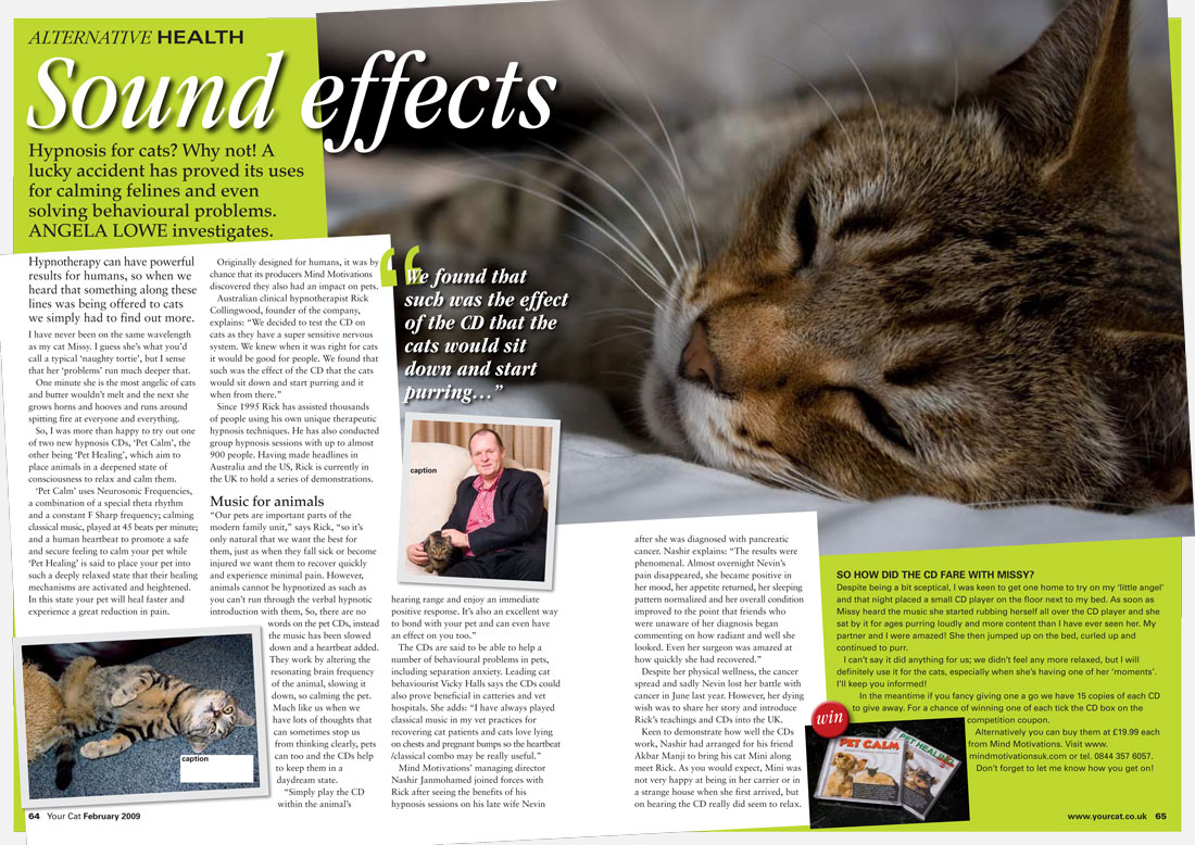 Pet Music CDs Featured in Your Cat UK Magazine