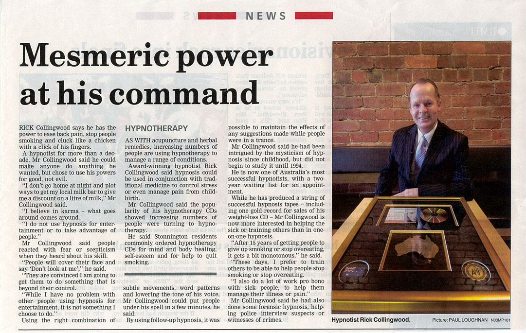 Rick Collingwood Stonnington Leader Article