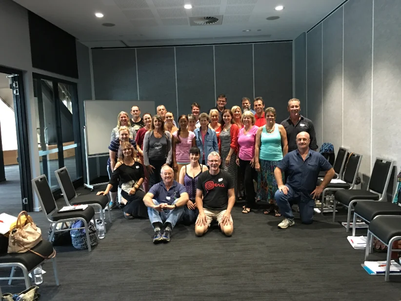 A Global Hypnosis Academy class photographed at the end of a training block